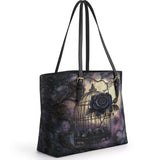 Gothistar Gothic Caged Bloom Leather Tote Bag