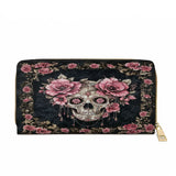 Gothistar Floraskull Noir Leather Wallet Purse