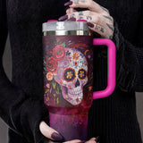 Gothistar Crimson Sugar Skull Tumbler