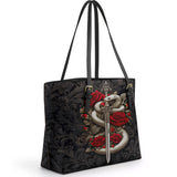 Gothistar Viper Rose Leather Tote Bag