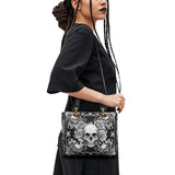 Gothistar Gothic Skullveil Roses Lady Leather Bag