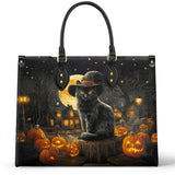 Gothistar Spooky Cat Leather Bag