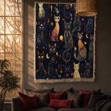 Gothistar Celestial Catspell Woven Tapestry Blanket