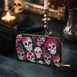 Gothistar Midnight Calavera Leather Wallet Purse