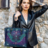Gothistar Nightshade Moth Leather Tote Bag