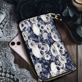 Gothistar Edgy Skull & Roses Leather Wallet Purse