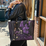 Gothistar Mourning Wings Leather Tote Bag
