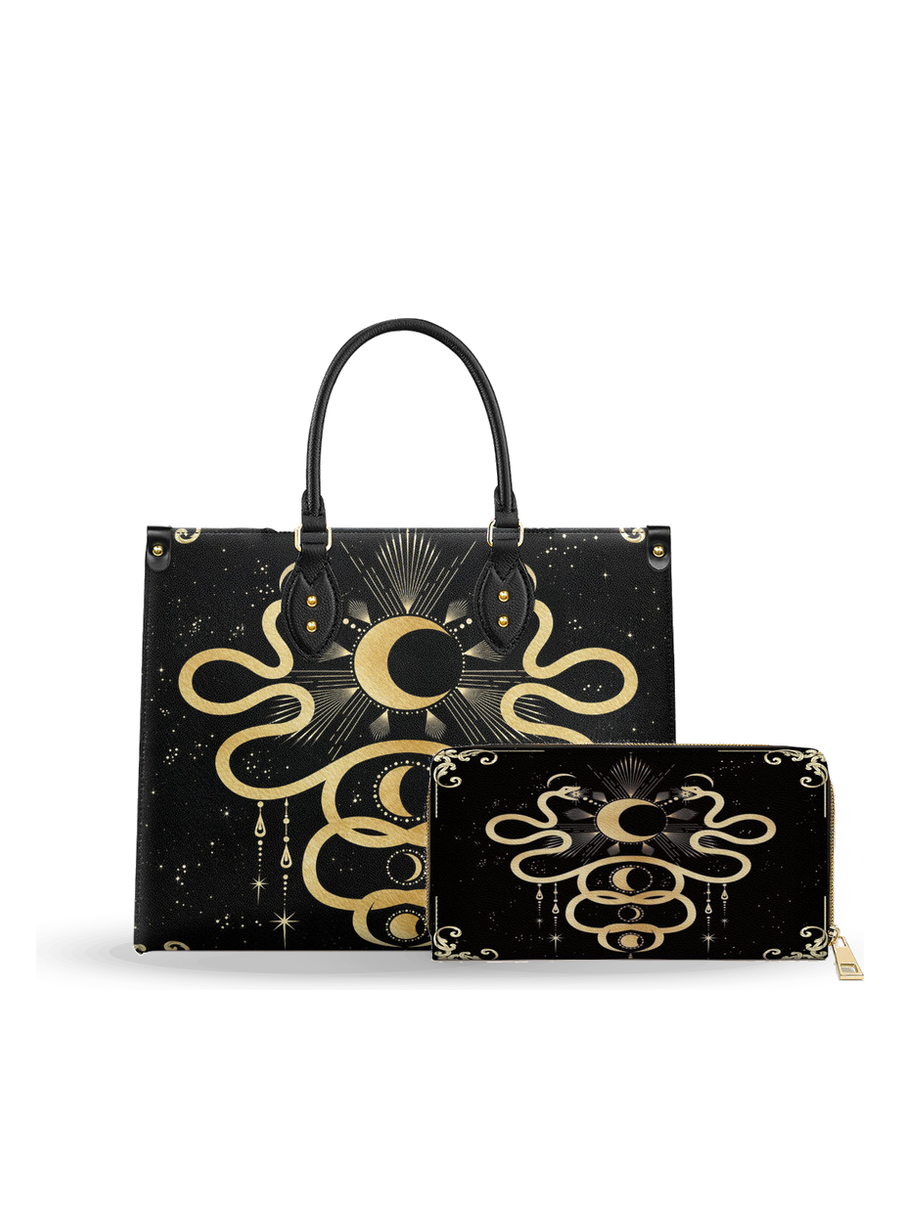 Serpentis Nocturne leather bag and wallet bundle