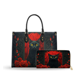 Crimson Gaze leather bag and wallet bundle