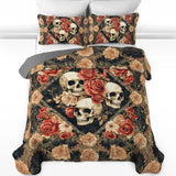 Gothistar All Season Quilt 3-Piece Set Skull Dark Romance