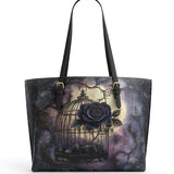 Gothistar Gothic Caged Bloom Leather Tote Bag