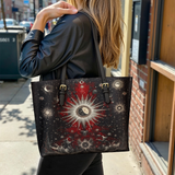 Gothistar Sanctum Of Stars  Leather Tote Bag