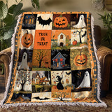 Gothistar Spooky Trick Or Treat Halloween Woven Tapestry Blanket
