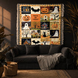 Gothistar Spooky Trick Or Treat Halloween Woven Tapestry Blanket
