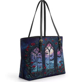 Gothistar Cathedral Of Midnight Leather Tote Bag