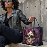 Gothistar Midnight Bloom Leather Tote Bag