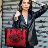 Gothistar Crimson Oracle Leather Tote Bag