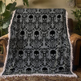 Gothistar Victorian Skull Ornate Woven Tapestry Blanket