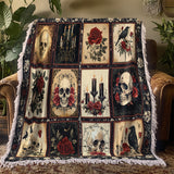 Gothistar Victorian Skull Woven Tapestry Blanket