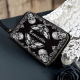 Gothistar Shadowlace Bloom Personalized Leather Wallet Purse
