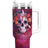 Gothistar Crimson Sugar Skull Tumbler