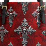 Gothistar Crimson Sanctuary Leather Tote Bag