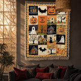 Gothistar Spooky Trick Or Treat Halloween Woven Tapestry Blanket