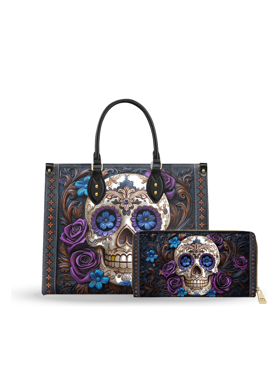 Obsidian Rose Crypt leather bag and wallet bundle