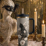 Gothistar Black Cat Floral Tumbler