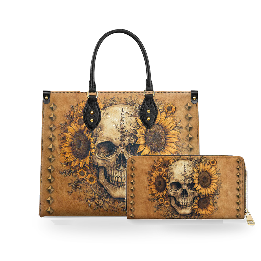 Eternal Skull leather bag and wallet bundle