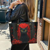 Gothistar Crimson Gaze Leather Tote Bag