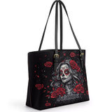 Gothistar  La Rosa Oscura Leather Tote Bag