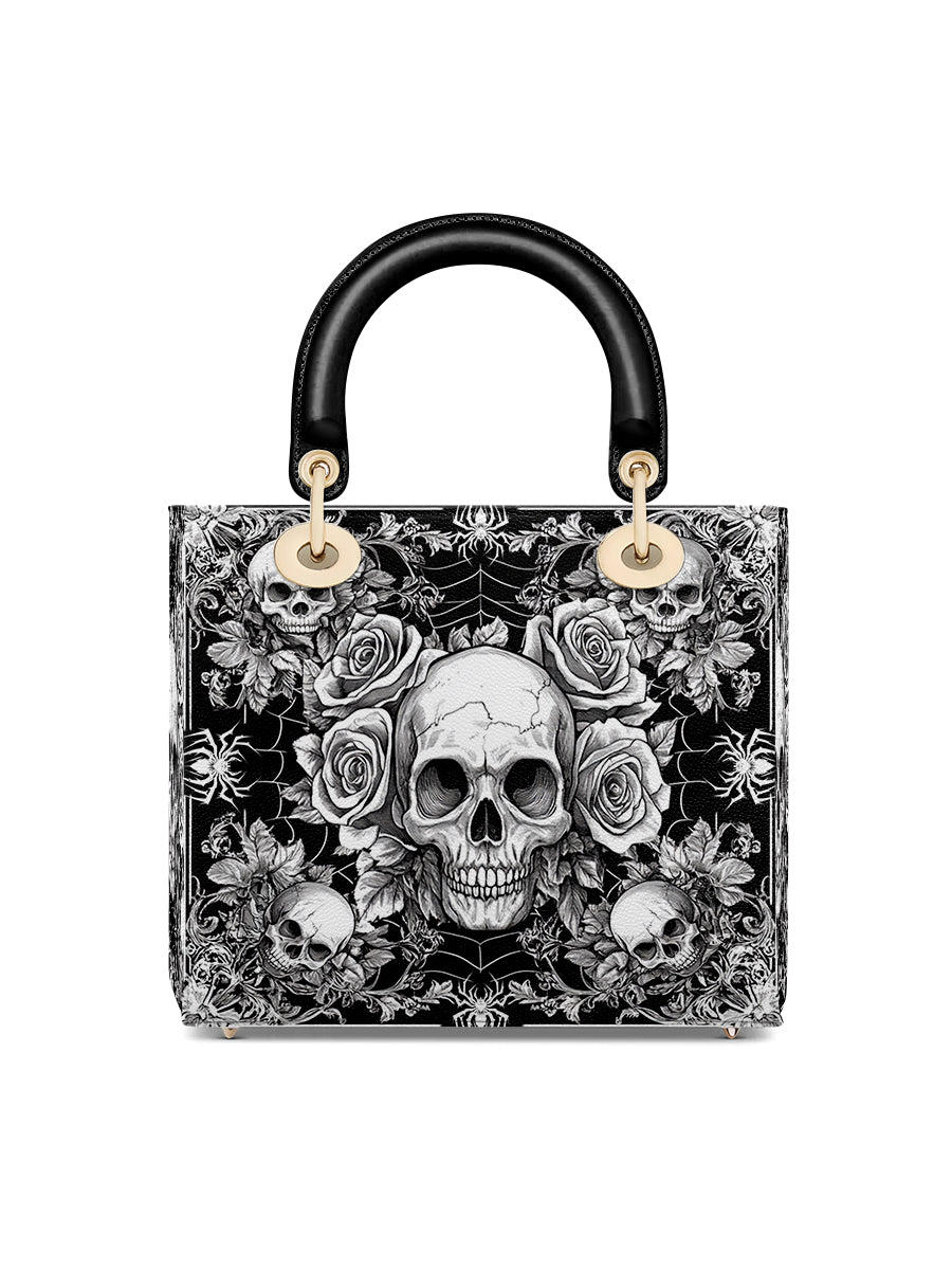 Gothistar Gothic Skullveil Roses Lady Leather Bag