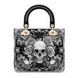 Gothistar Gothic Skullveil Roses Lady Leather Bag