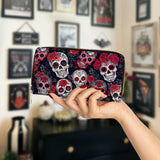 Gothistar Midnight Calavera Leather Wallet Purse