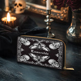 Gothistar Shadowlace Bloom Personalized Leather Wallet Purse