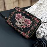 Gothistar Floraskull Noir Leather Wallet Purse
