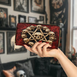 Gothistar Pentaskull Leather Wallet Purse
