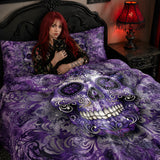 Gothistar All Season Quilt 3-Piece Set Gorgeous Mandala Skull