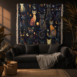 Gothistar Celestial Catspell Woven Tapestry Blanket