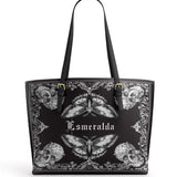 Gothistar Shadowlace Bloom Personalized Leather Tote Bag
