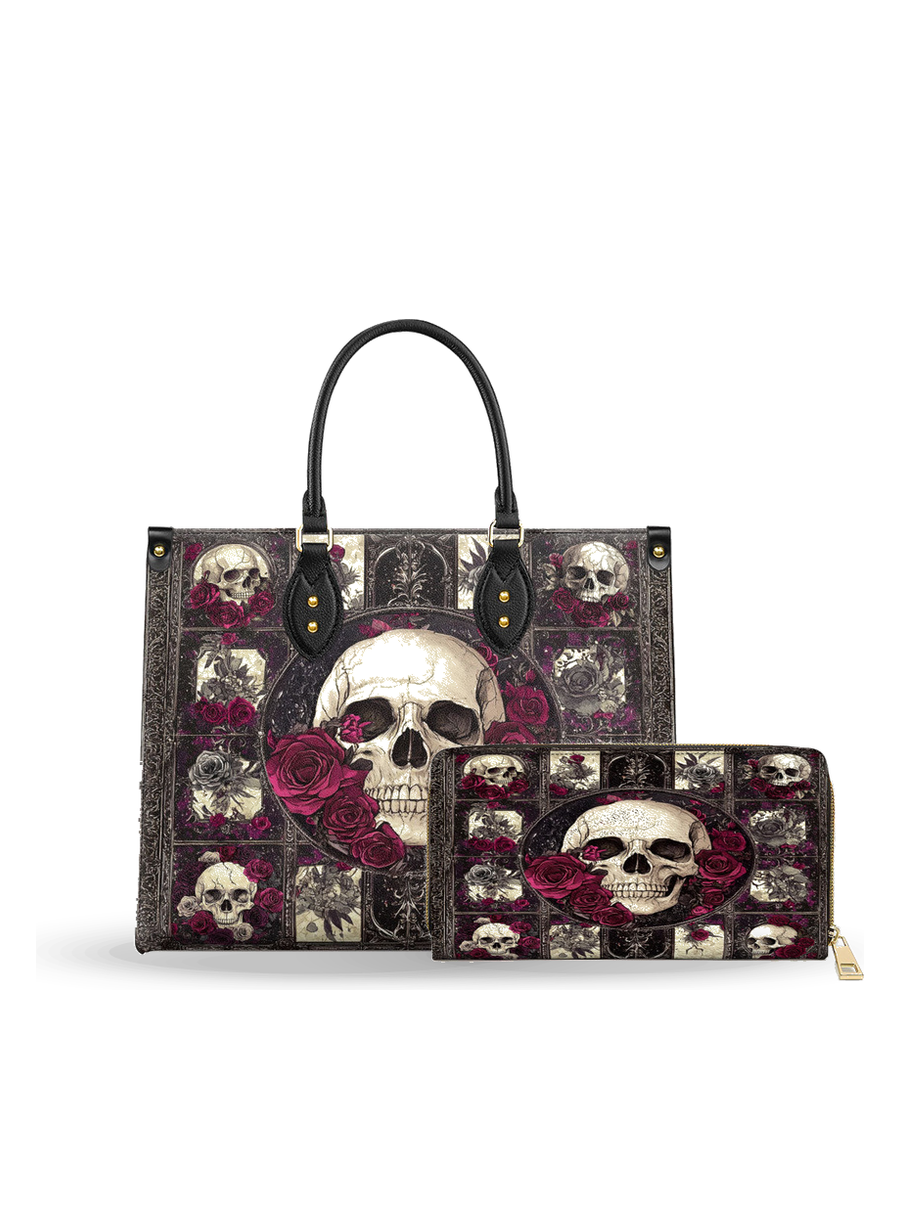 Skull Reverie leather bag and wallet bundle