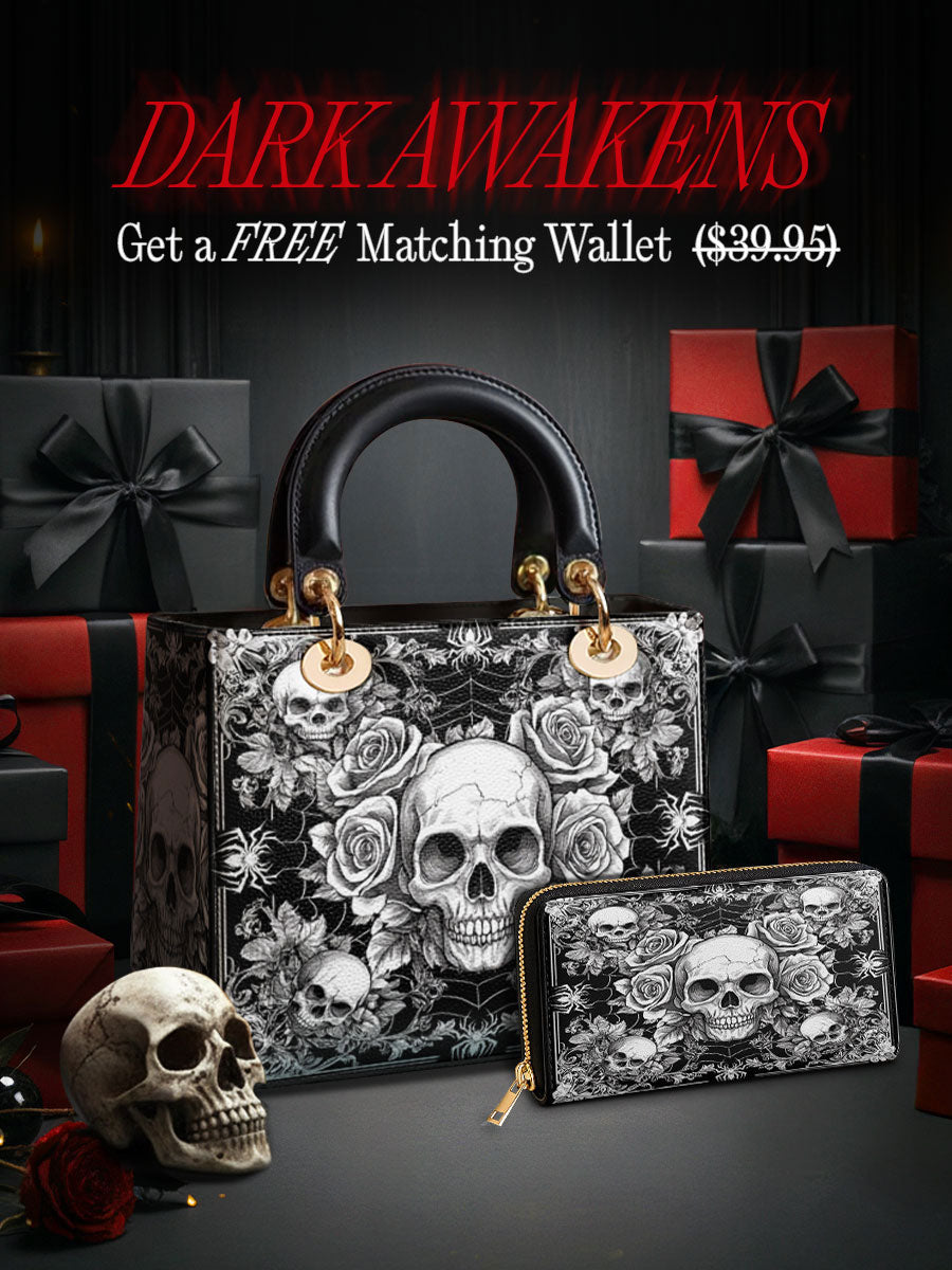 Gothistar Gothic Skullveil Roses Lady Leather Bag