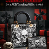 Gothistar Gothic Skullveil Roses Lady Leather Bag