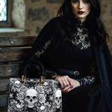 Gothistar Gothic Skullveil Roses Lady Leather Bag