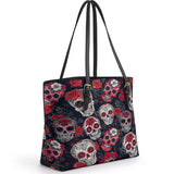 Gothistar Midnight Calavera Leather Tote Bag