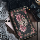Gothistar Floraskull Noir Leather Wallet Purse
