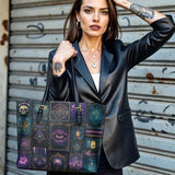 Gothistar Tarot Of Shadows Leather Tote Bag