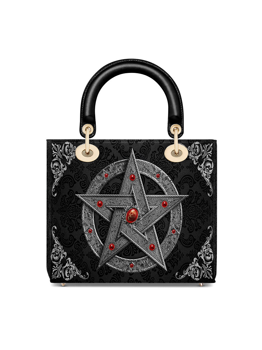 Gothistar Pentagram Of The Blood Moon Lady Leather Bag