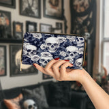Gothistar Edgy Skull & Roses Leather Wallet Purse